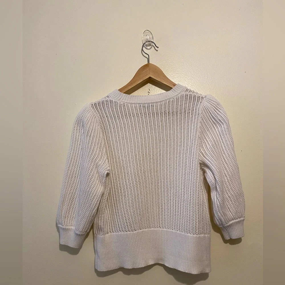 Joie White Cream Knit Crew Neck Sweater. Size S